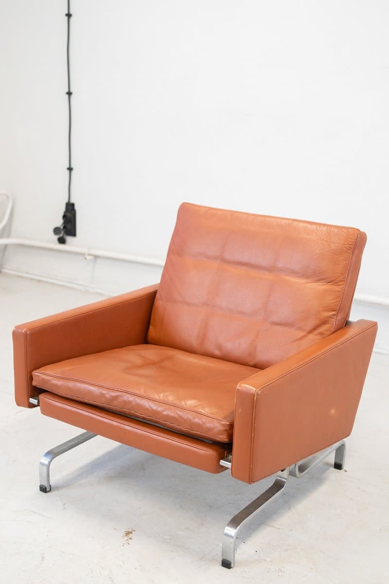 Zestaw trzech sof PK31, brązowy, skóra naturalna koniakowa, Dania, lata 70. - 184734