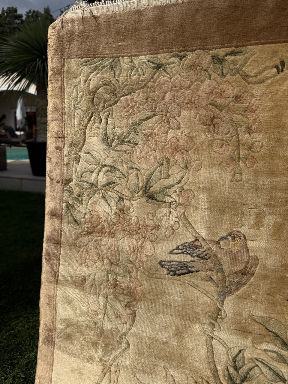 Dywan Pekin, 135x60 cm, jedwab beżowy, Chiny - 183966