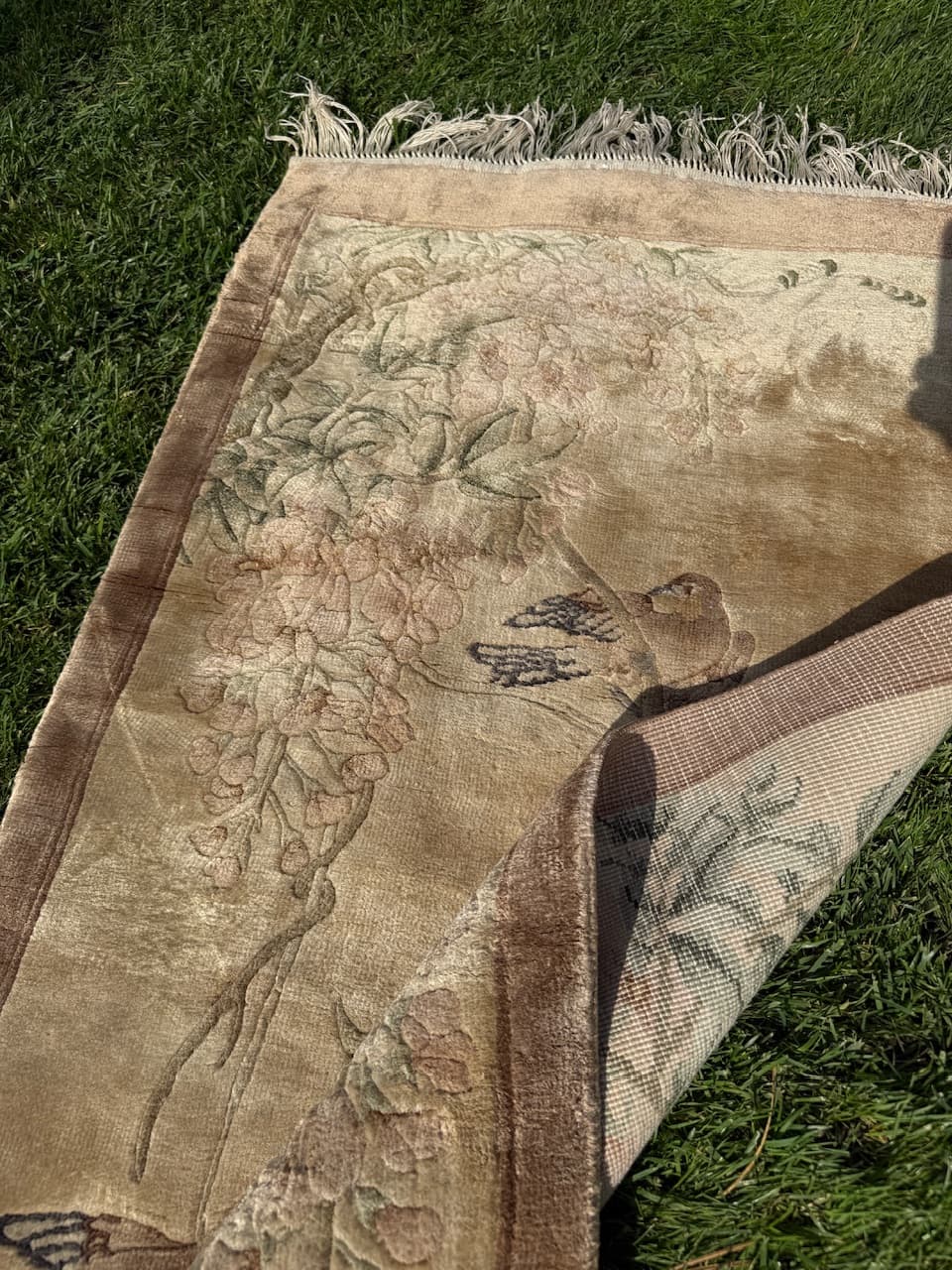 Dywan Pekin, 135x60 cm, jedwab beżowy, Chiny - 183965