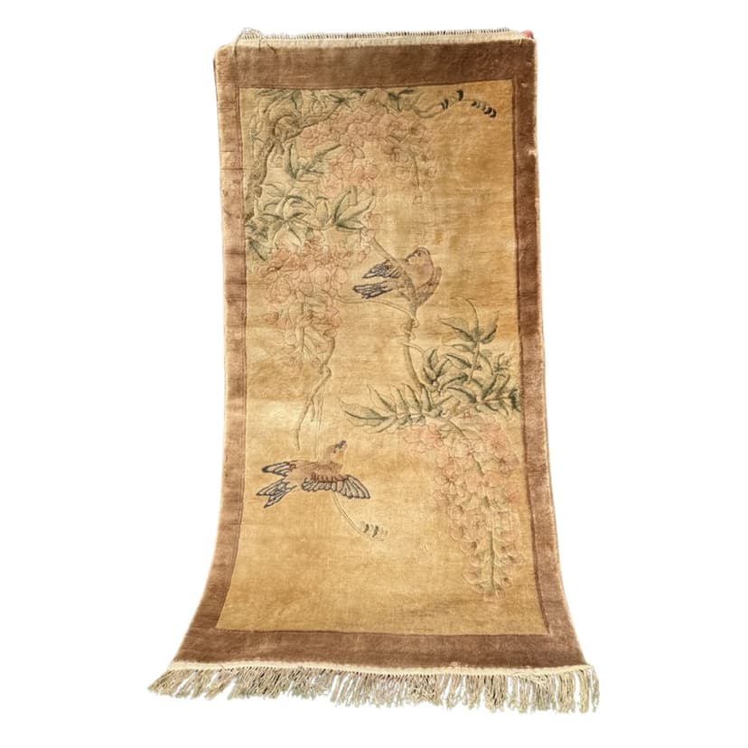 Dywan Pekin, 135x60 cm, jedwab beżowy, Chiny