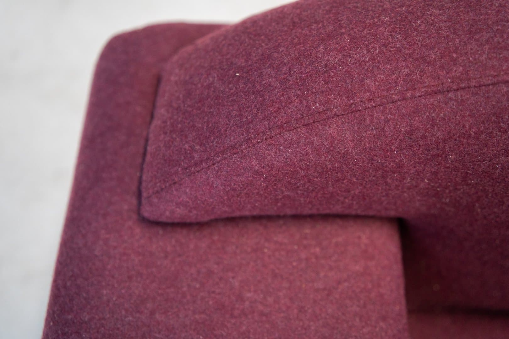 Set of Capri sofa and lounge chair, maroon, fabric - 184706