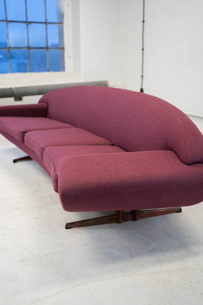 Set of Capri sofa and lounge chair, maroon, fabric - 184713