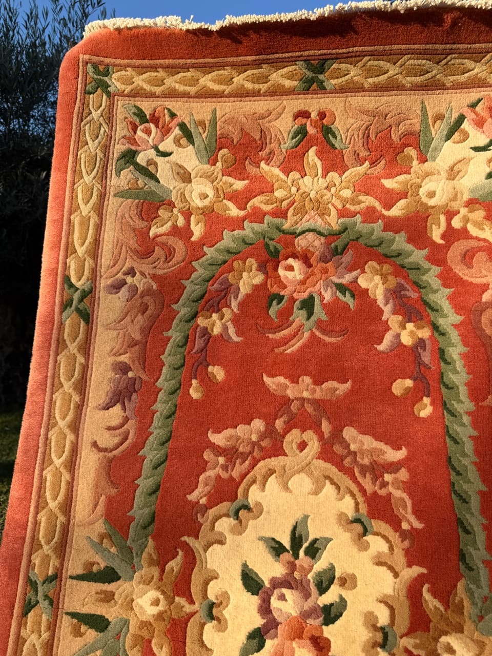 Dywan Pekin 190x93 cm, pomarańczowy, wełna, Chiny, lata 90. - 183978