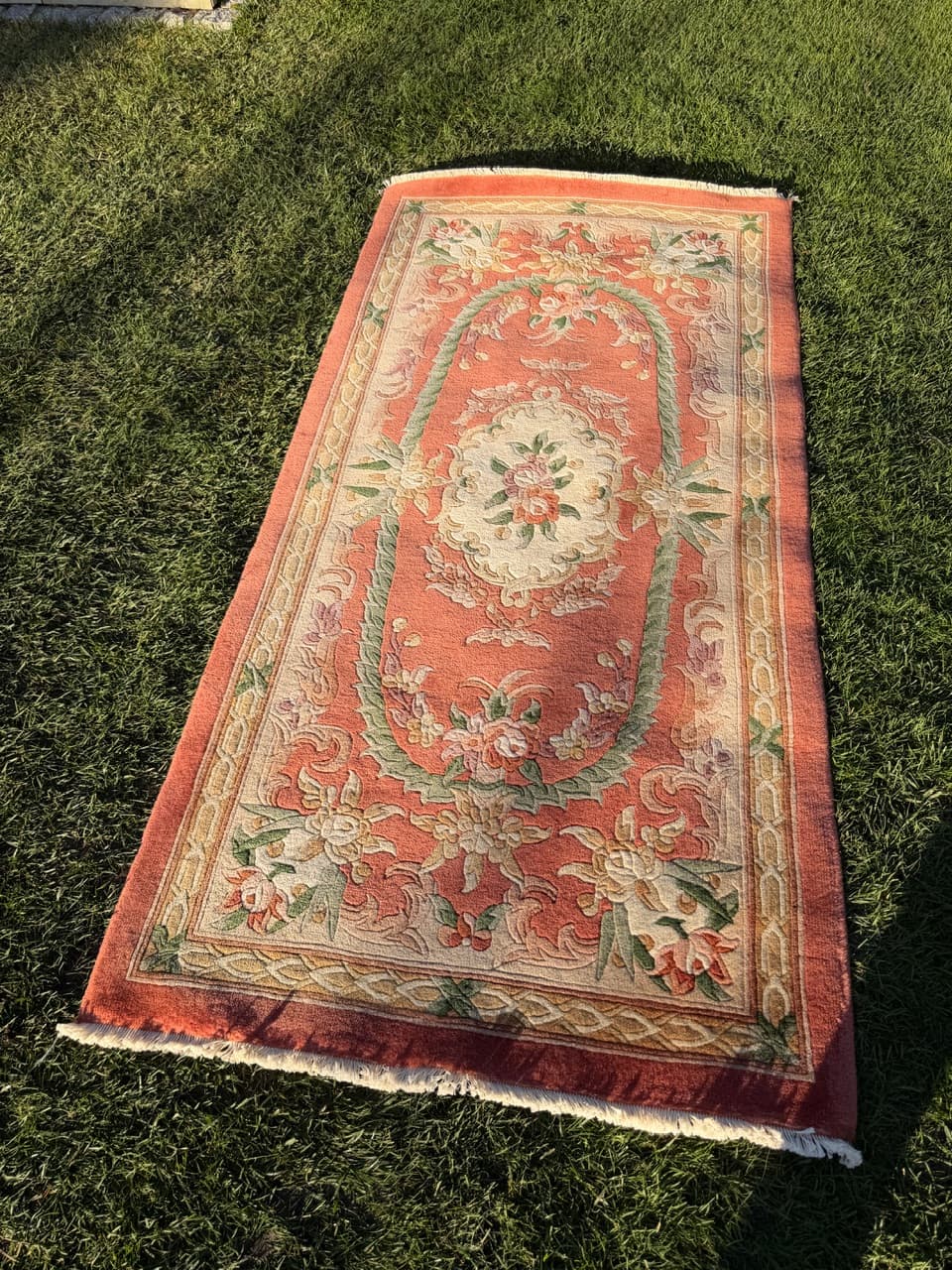 Dywan Pekin 190x93 cm, pomarańczowy, wełna, Chiny, lata 90. - 183984