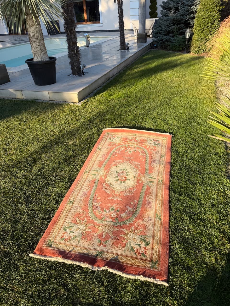 Dywan Pekin 190x93 cm, pomarańczowy, wełna, Chiny, lata 90. - 183987