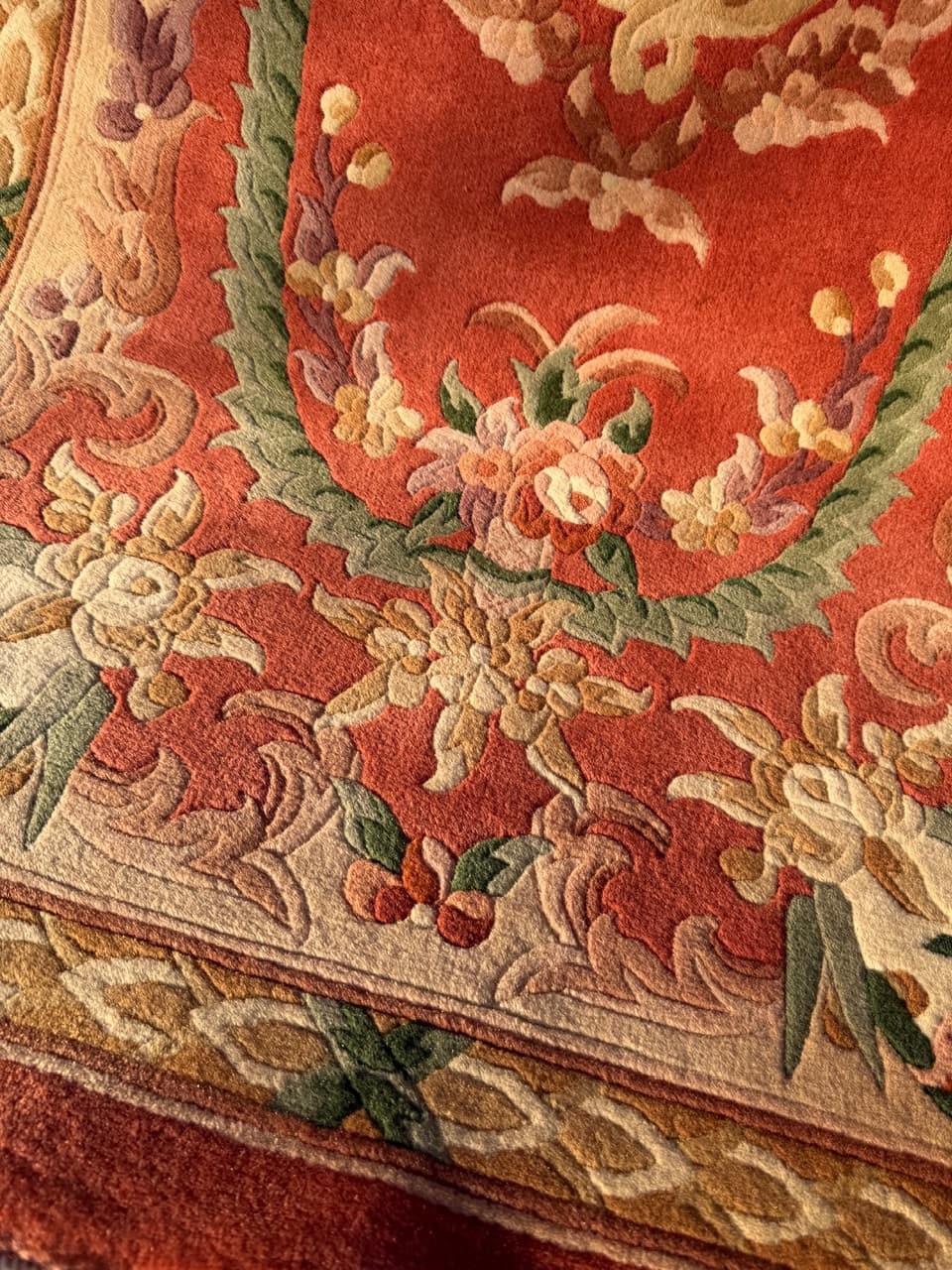 Dywan Pekin 190x93 cm, pomarańczowy, wełna, Chiny, lata 90. - 183985