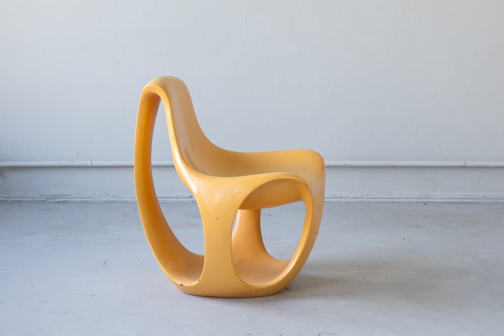 Set of armchair and coffee table, orange, lacquer - 184671