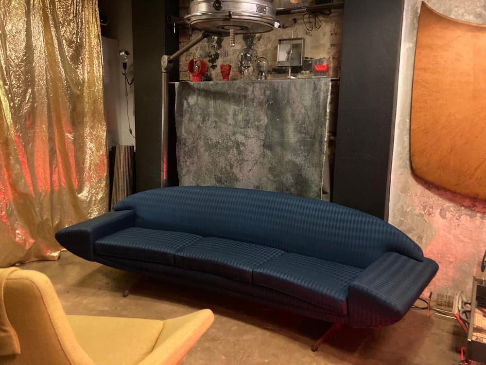 Sofa Capri, niebieska, proj. J. Andersen, Transum, Szwecja, lata 60. - 184653