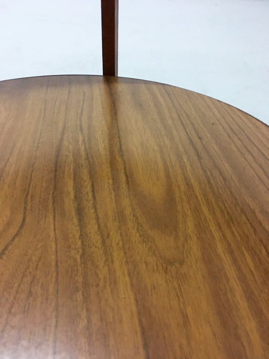 Okrągły stolik kawowy, brązowy, teak i szkło, lata 60. - 184616