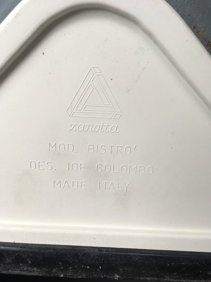 Zestaw czterech stołków barowych Birillo, czarny, skóra naturalna i metal, proj. J. Colombo, Zanotta, 1971 - 184575