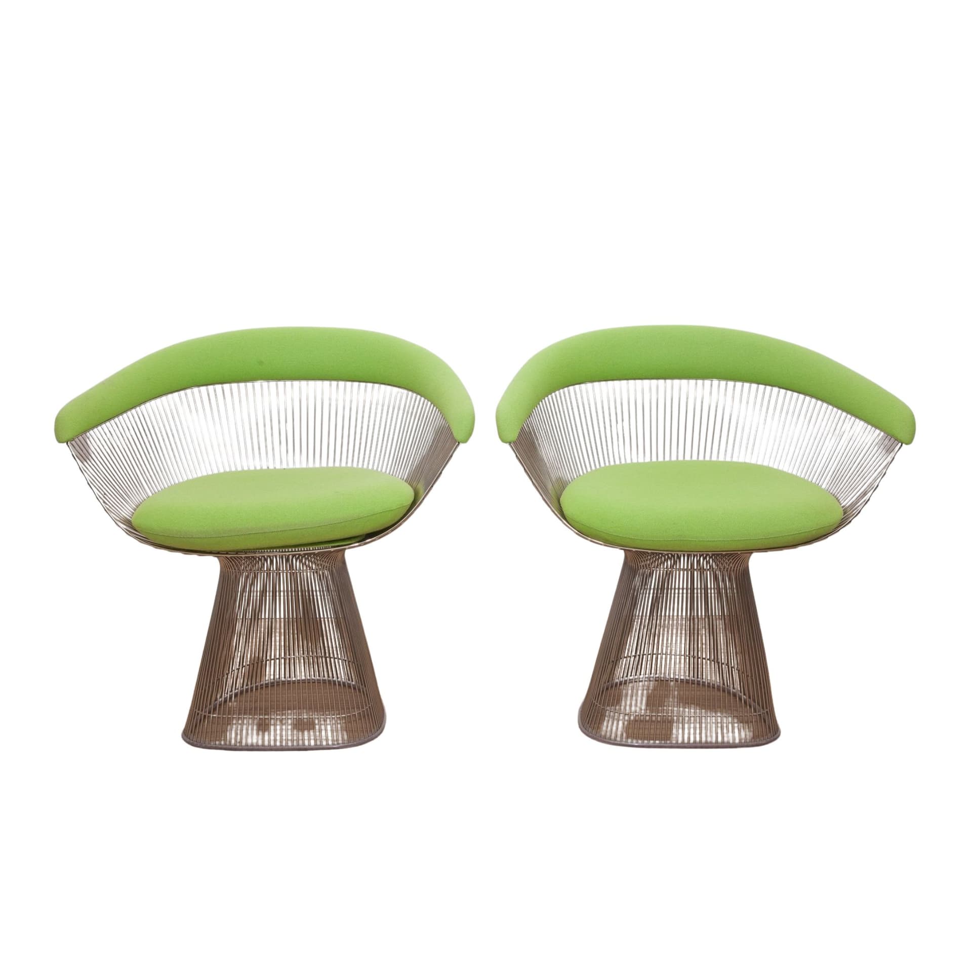 Zestaw 1725, dwa fotele i stolik kawowy, proj. W. Platner, Knoll, 1979 - 185366