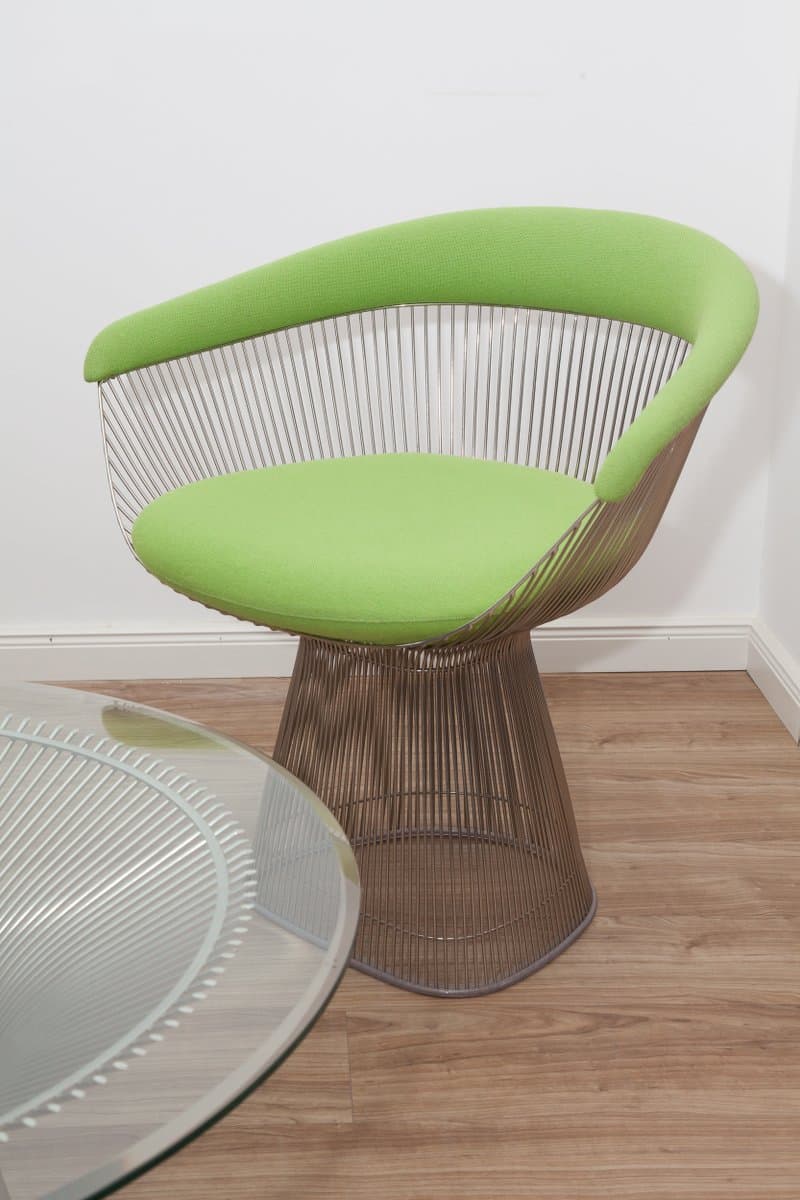 Zestaw 1725, dwa fotele i stolik kawowy, proj. W. Platner, Knoll, 1979 - 184564