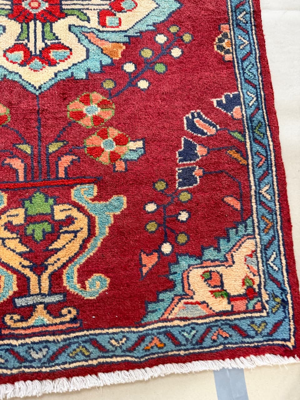 Chodnik Keshan 440x84 cm, czerwony, wełna, Iran - 184024