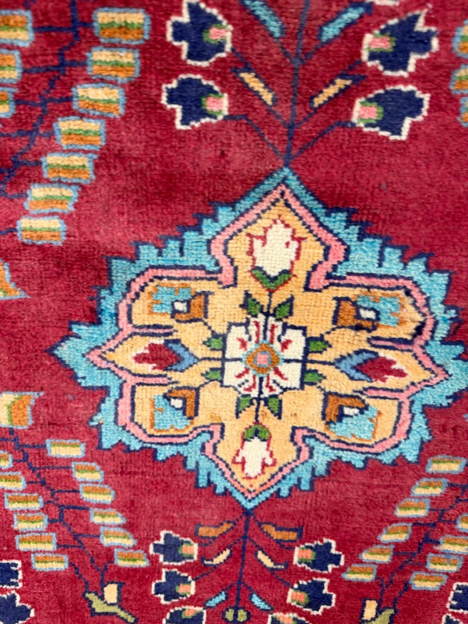 Chodnik Keshan 440x84 cm, czerwony, wełna, Iran - 184031