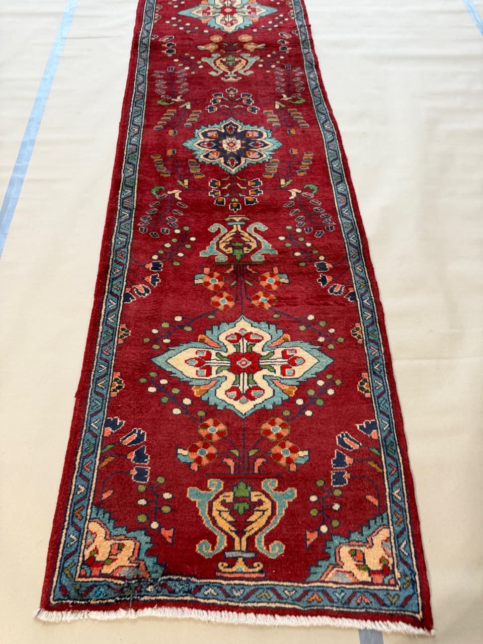 Chodnik Keshan 440x84 cm, czerwony, wełna, Iran - 184019