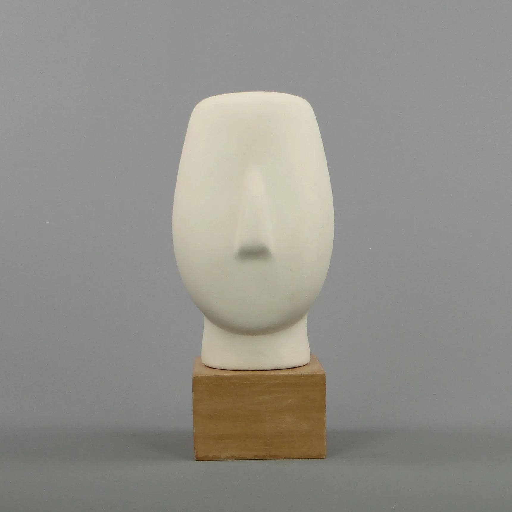 Rzeźba głowy, ivory white ceramika, Szwecja, lata 80. - 12769