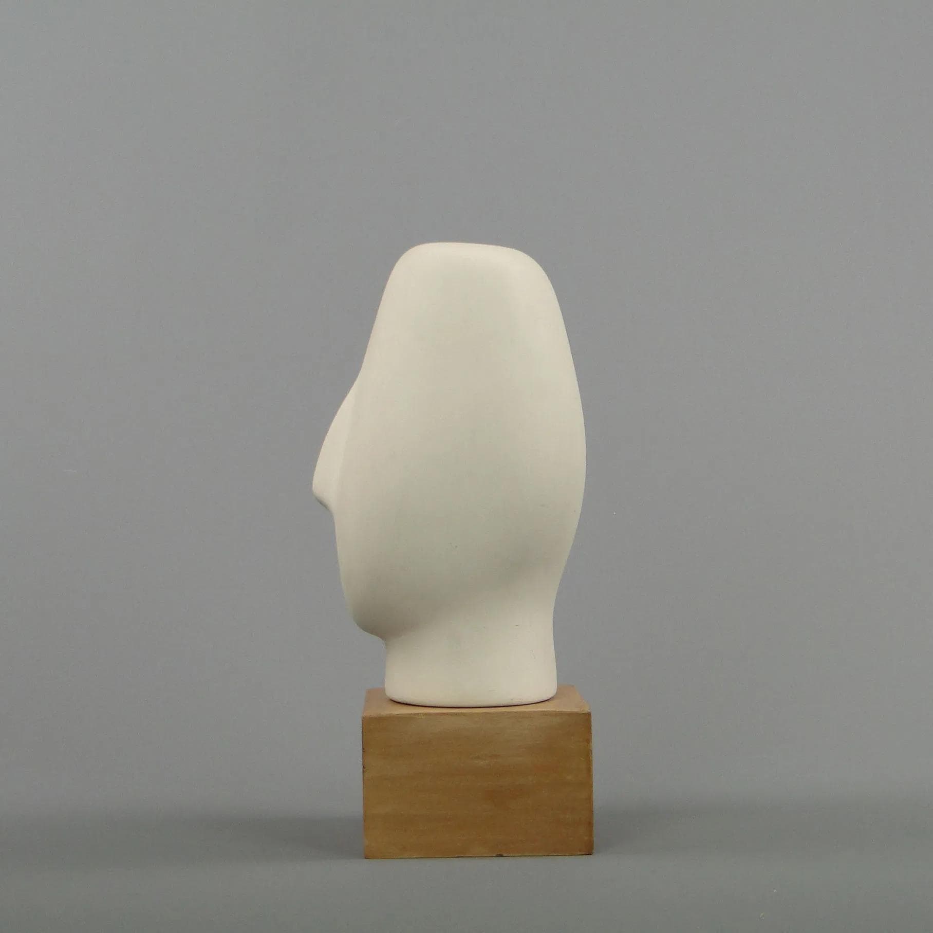 Rzeźba głowy, ivory white ceramika, Szwecja, lata 80. - 12772