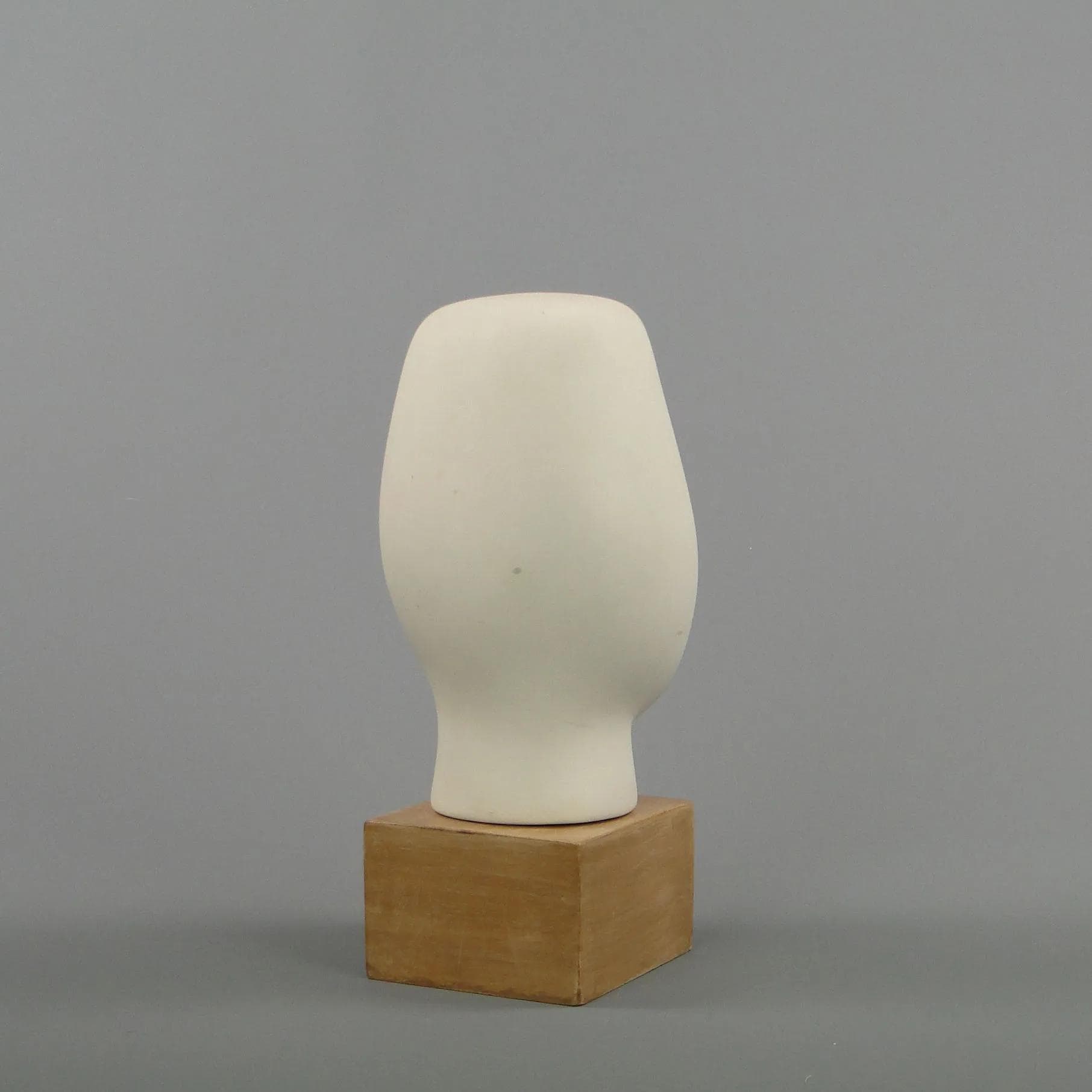 Rzeźba głowy, ivory white ceramika, Szwecja, lata 80. - 12771