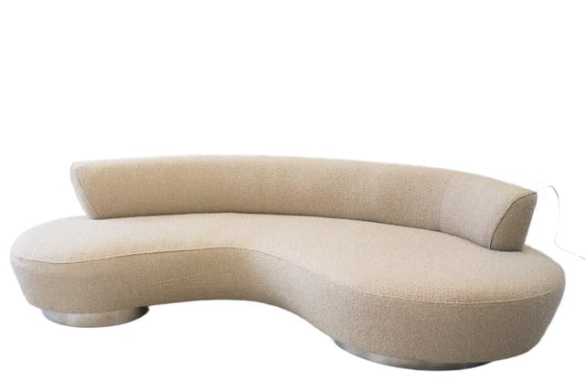 Sofa Serpentine, beżowa, tkanina boucle, Divano, 1970 - WYMIARY