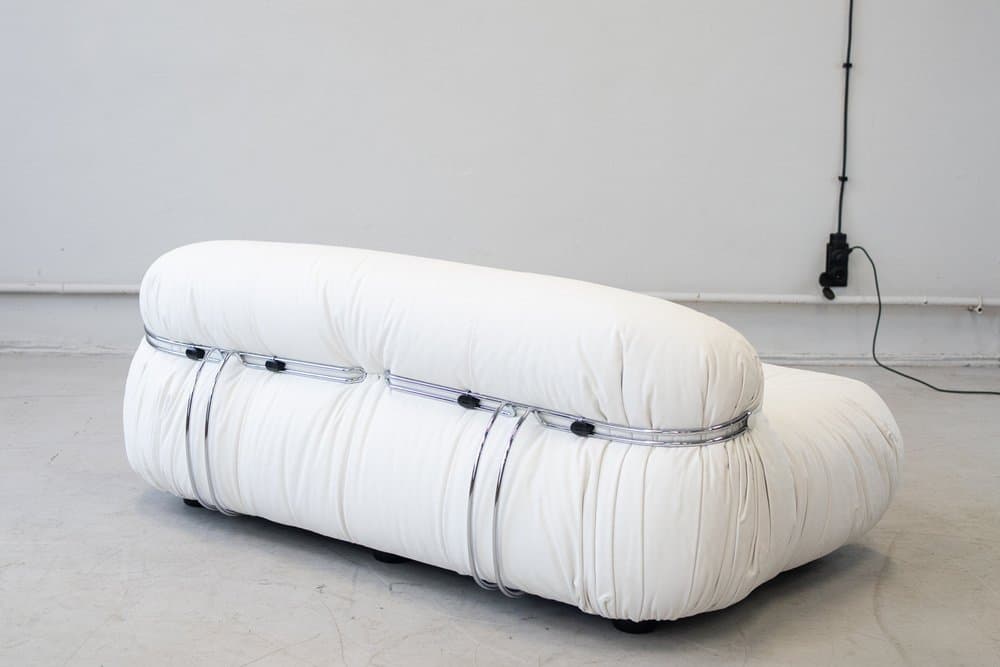 Sofa Soriana, biała, skóra, Cassina, lata 70. - 184512