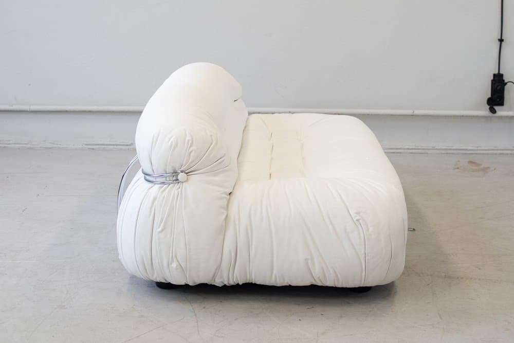 Sofa Soriana, biała, skóra, Cassina, lata 70. - 184513