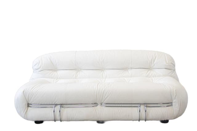 Sofa Soriana, biała, skóra, Cassina, lata 70. - WYMIARY