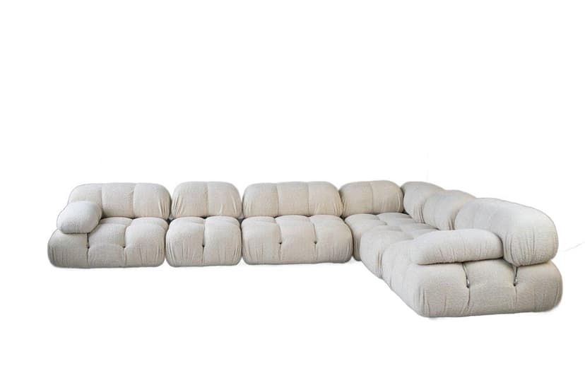 Zestaw sof Camaleonda 6 elementów, kość słoniowa, boucle, proj. M. Bellini, B&b Italia, 1972