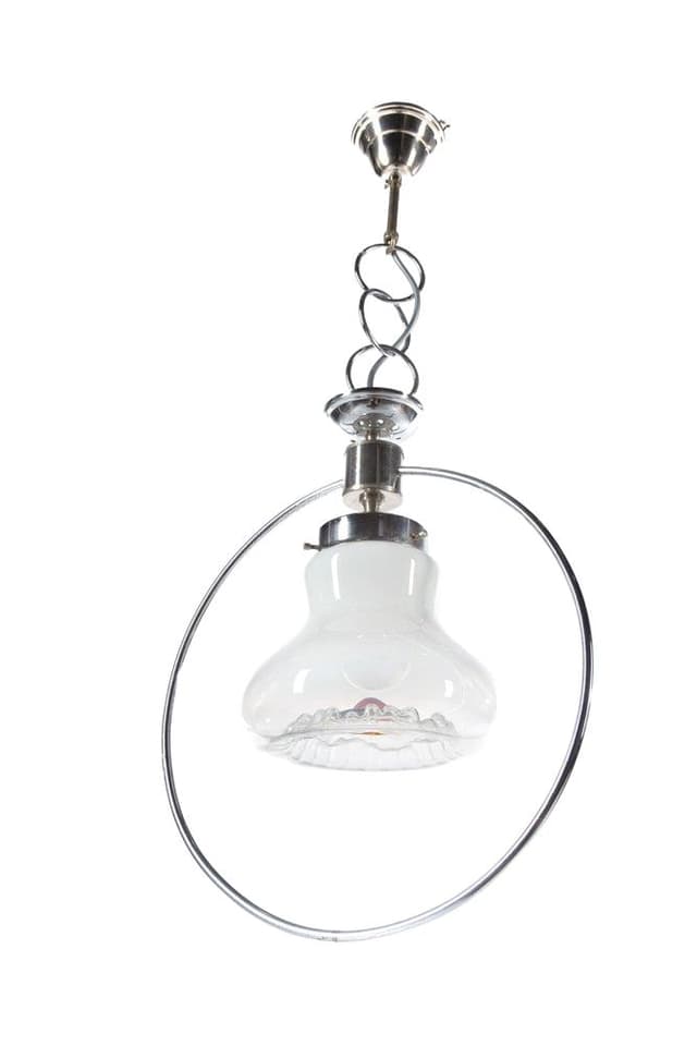 Pendant lamp Mazzega, white, glass - DIMENSION