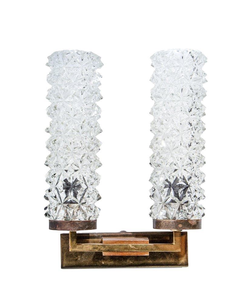 Para kinkietów, metal, szkło, lata 70.