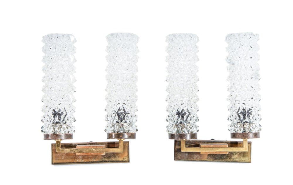 Para kinkietów, metal, szkło, lata 70. - 184470