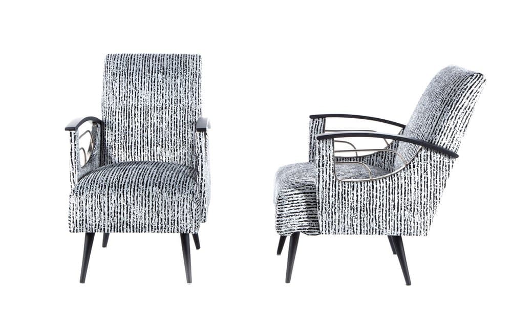 Para foteli wypoczynkowych, szare, tkanina, lata 70. - 184451