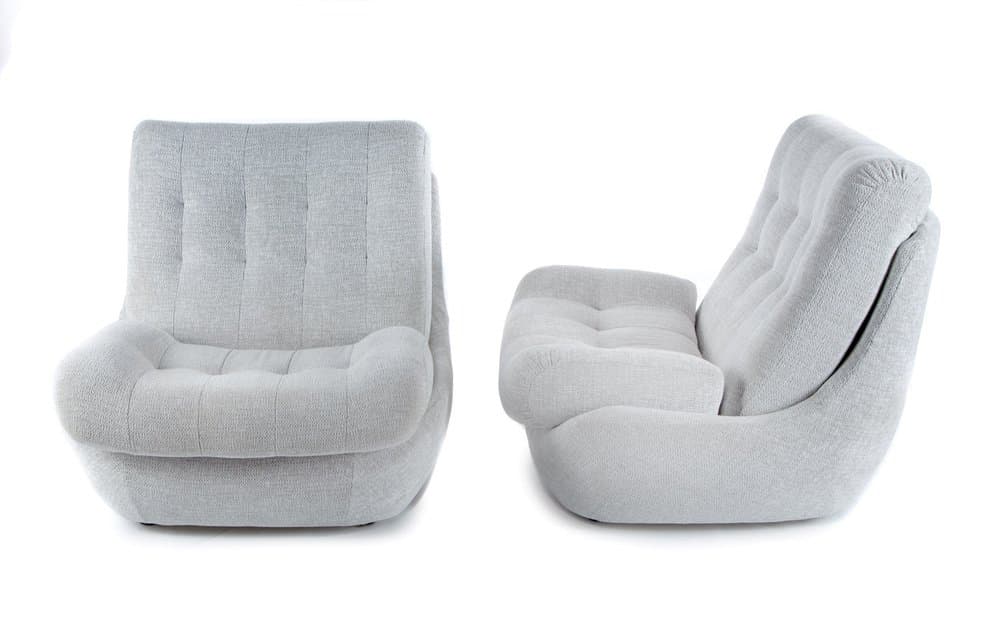 Zestaw wypoczynkowy Atlantis 3 części, szary, tkanina, Jitona, lata 70. - 184443