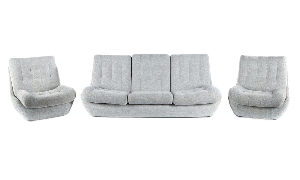 Zestaw wypoczynkowy Atlantis 3 części, szary, tkanina, Jitona, lata 70.