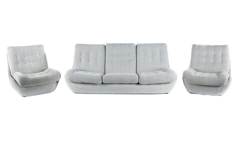 Zestaw wypoczynkowy Atlantis 3 części, szary, tkanina, Jitona, lata 70.