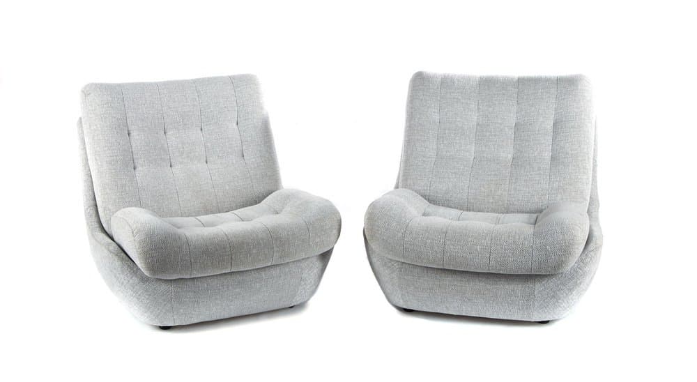 Zestaw wypoczynkowy Atlantis 3 części, szary, tkanina, Jitona, lata 70. - 184442