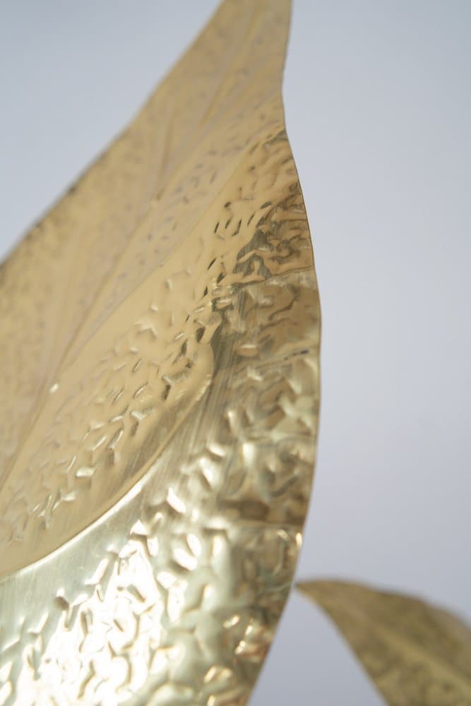 Lampa podłogowa, złota, mosiądz, proj. T. Barbi, lata 70. - 184439