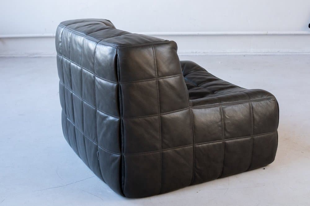 Kashima living room set 3 pieces, black, natural leather - 184377