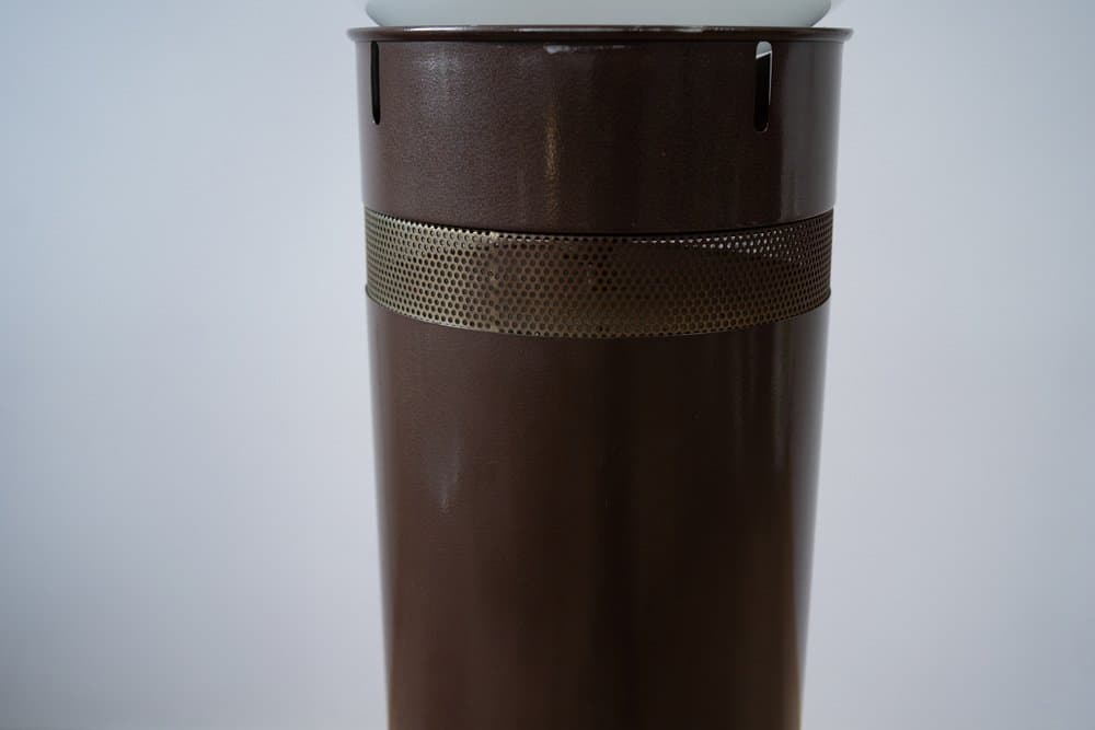 Lampa podłogowa, brązowy, biały, szkło, metal, proj. G. Aulenti, Artemide, lata 70. - 184334