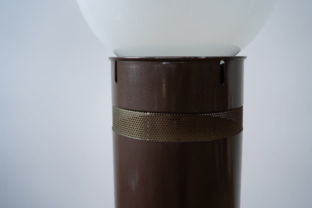 Lampa podłogowa, brązowy, biały, szkło, metal, proj. G. Aulenti, Artemide, lata 70. - 184338