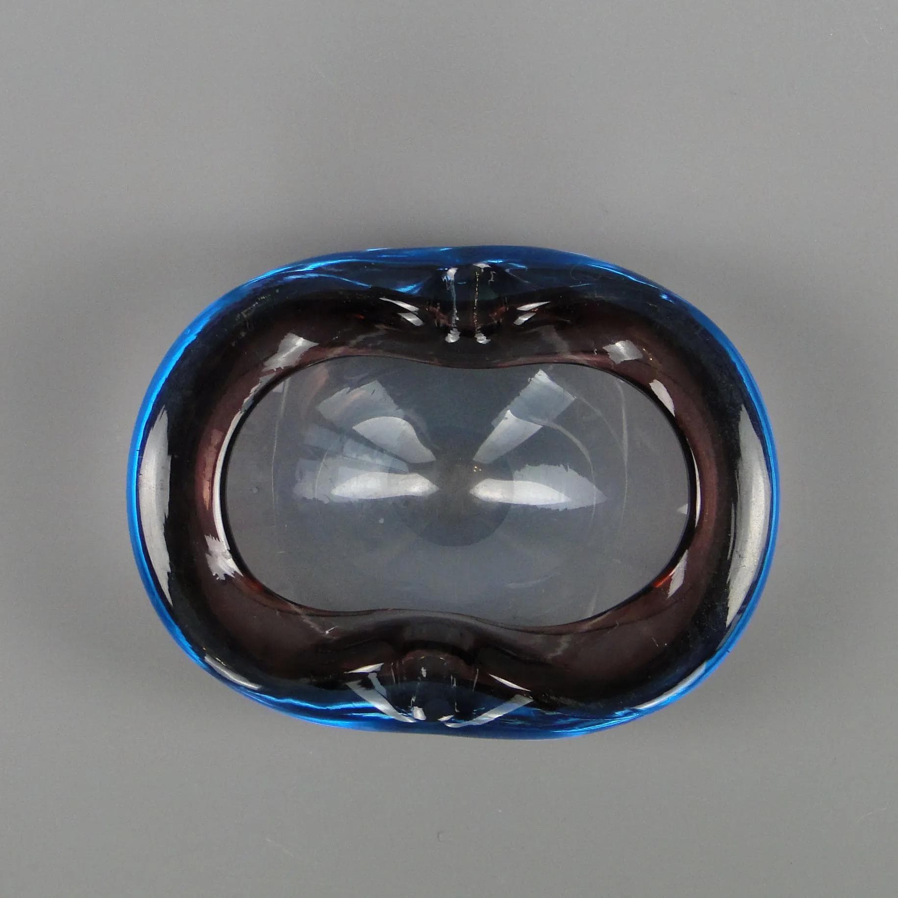 Decorative bowl, Mandruzzato, multicolor crystal glass, by F. Poli, Italy, 1950s - 12742