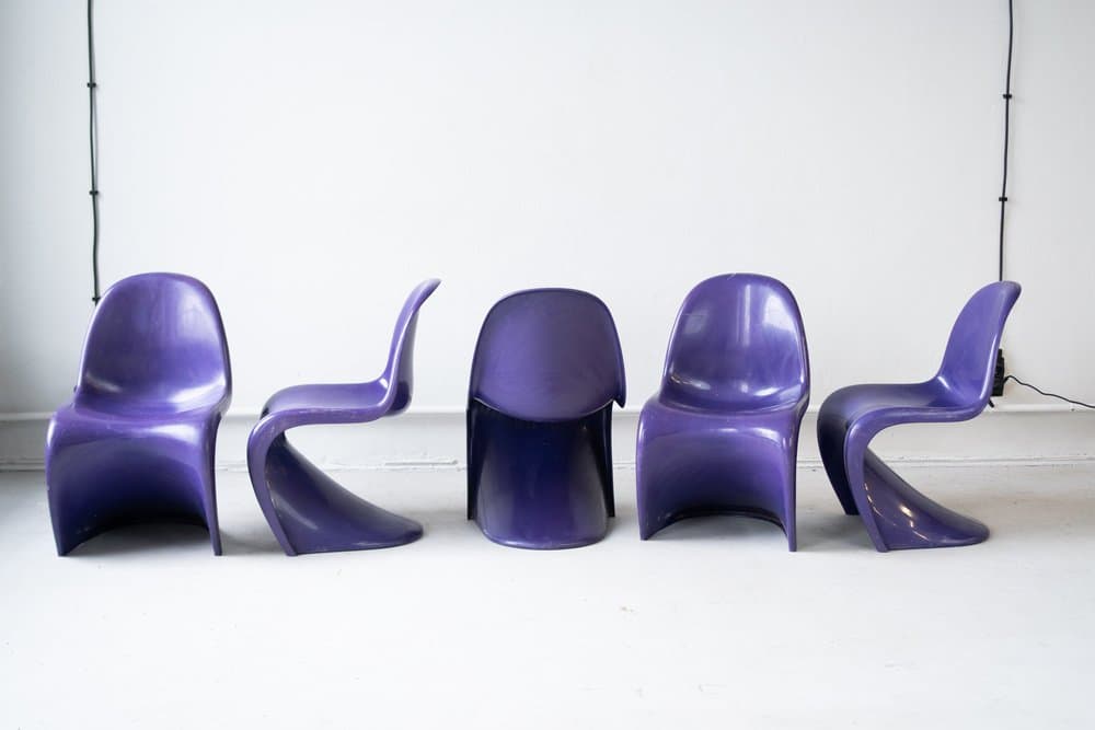 set of five Panton chairs, violet, plastic - 184297