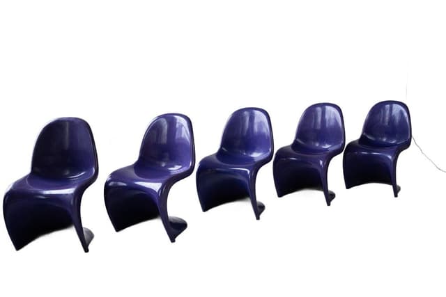 set of five Panton chairs, violet, plastic - DIMENSION