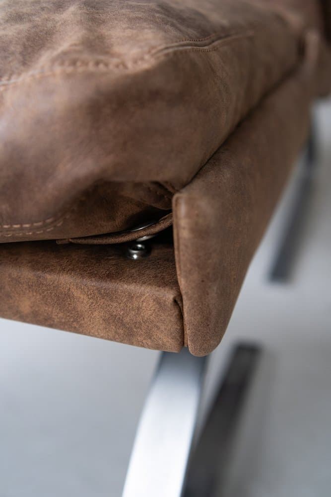 Zestaw fotel bujany z podnóżkiem, skóra, proj. R. Adolf, COR, lata 70. - 184290