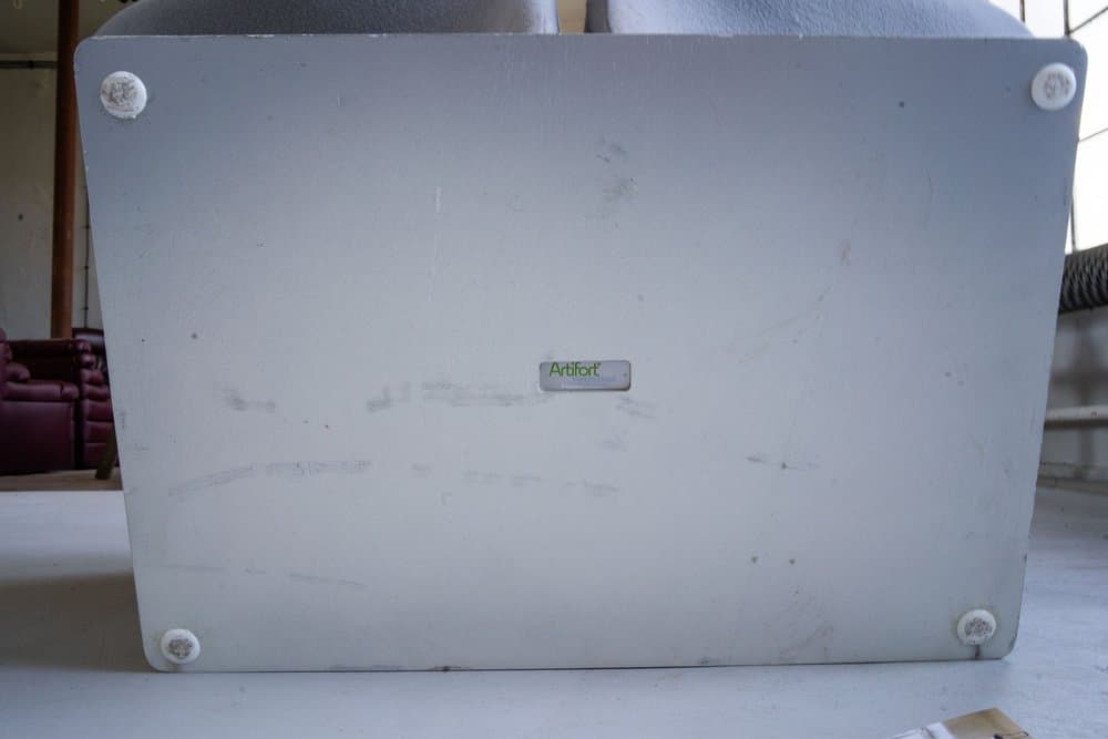 Ribbon lounge armchair, grey, fabric - 184275