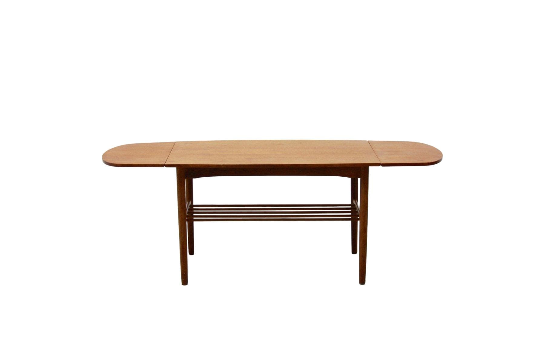 Extendable Danish coffee table, brown, teak