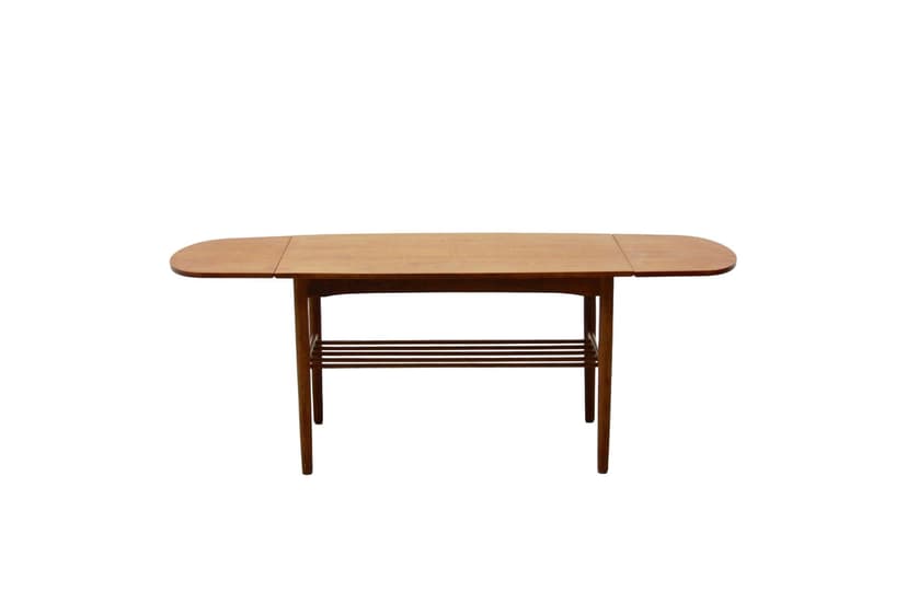 Extendable Danish coffee table, brown, teak