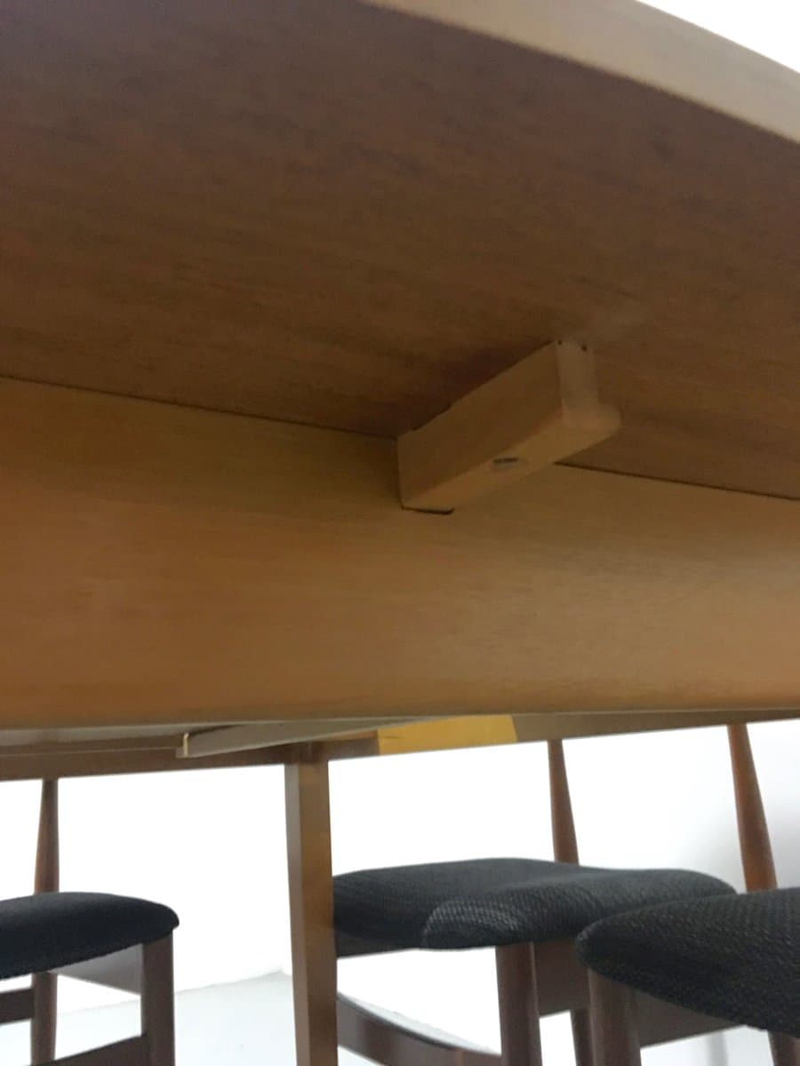 Round extendable dining table, brown, teak - 184191