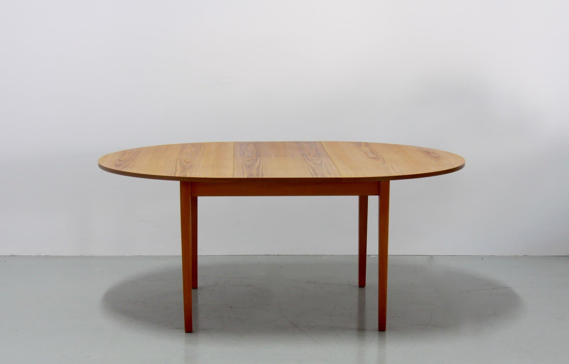 Round extendable dining table, brown, teak - 184186