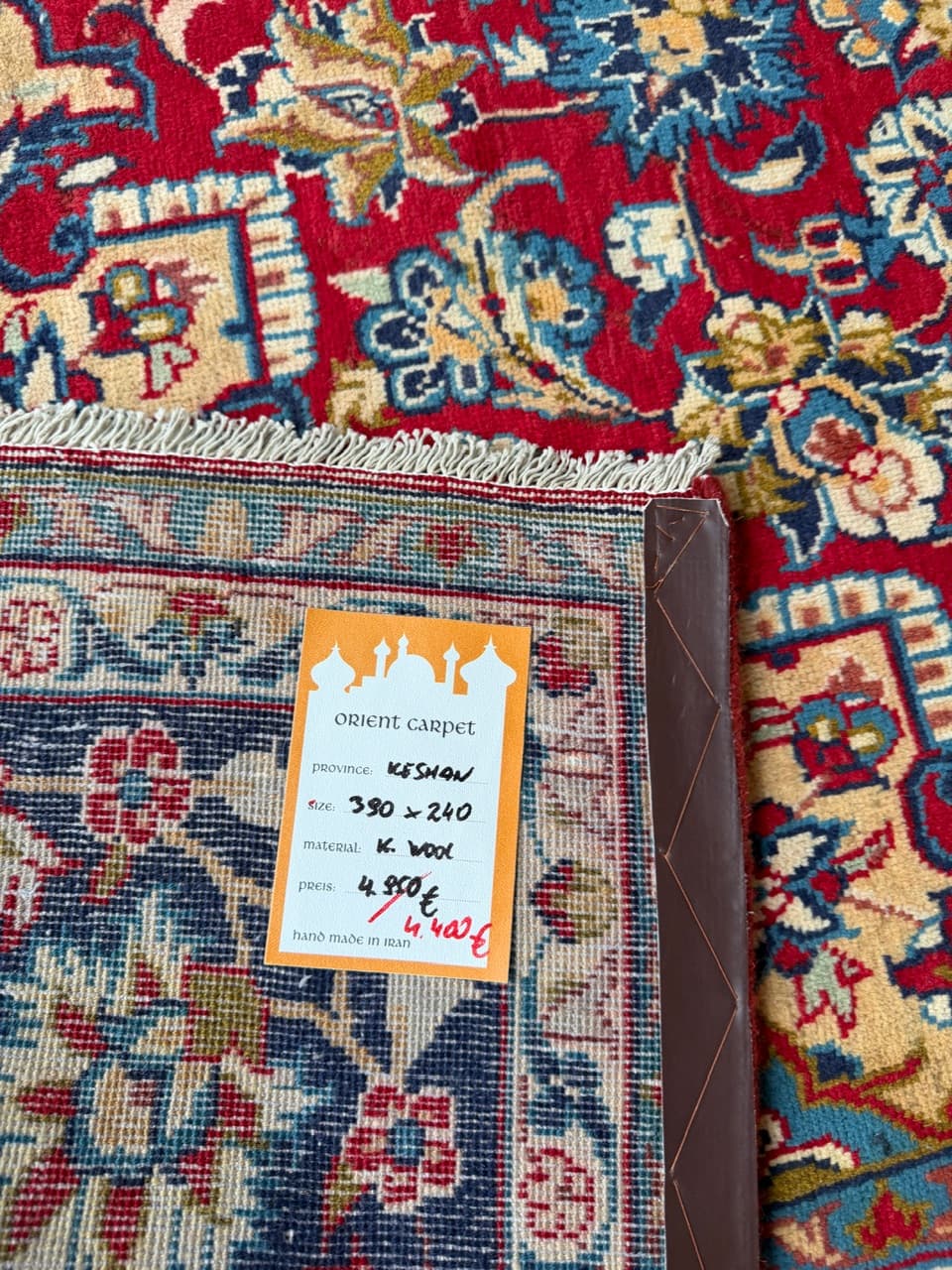 Rug Keshan 390x240 cm, red, wool, Iran - 184036