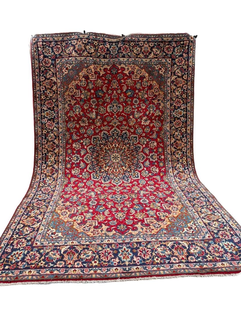 Dywan Keshan 390x240 cm, czerwony, wełna, Iran